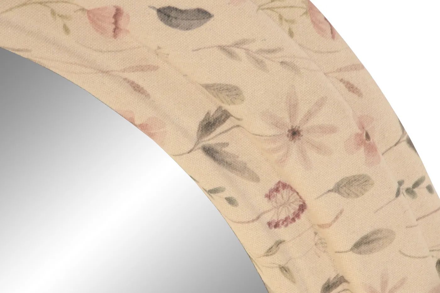 Flowers upholstered linen MDF mirror – beige — Photo 2