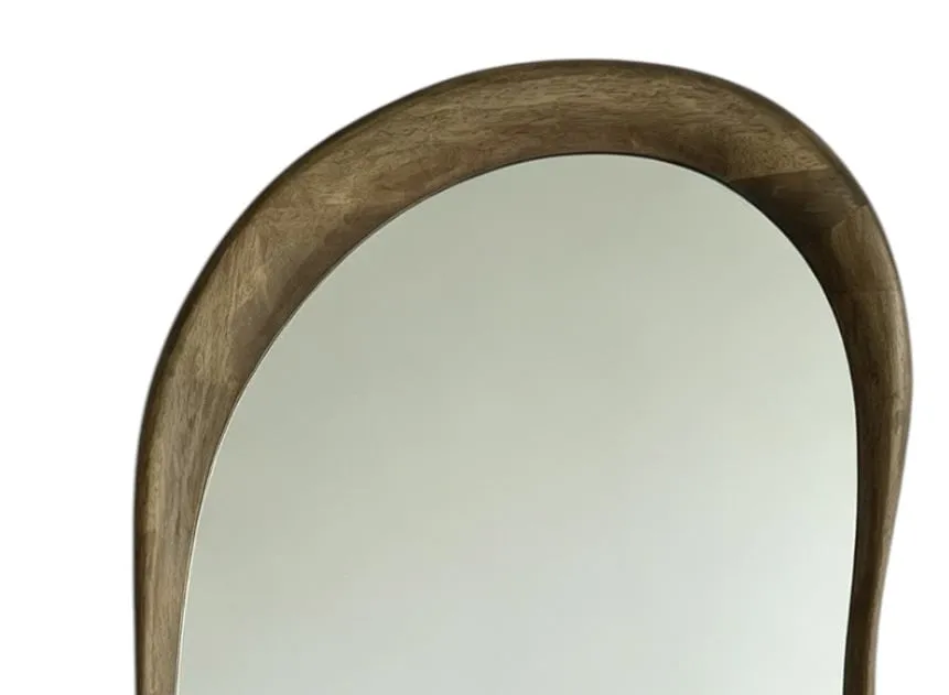 Spiegel van rubberhout en glas naturel — Foto 2