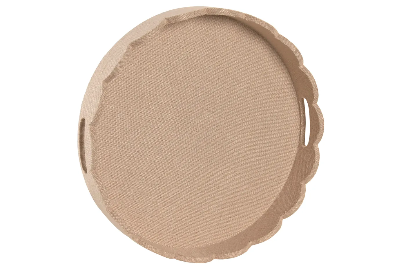 Gestoffeerd dienblad van linnen en MDF beige — Foto 2