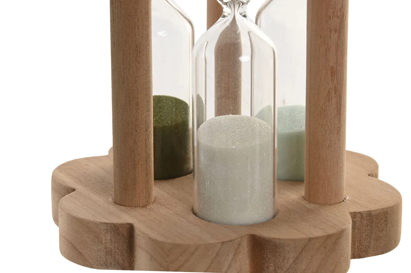Wood glass clock – sand / green — Photo 2