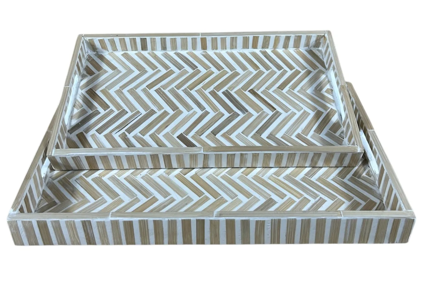 Set van 2 – mozaïek dienblad decoratie van bamboe — Foto 2