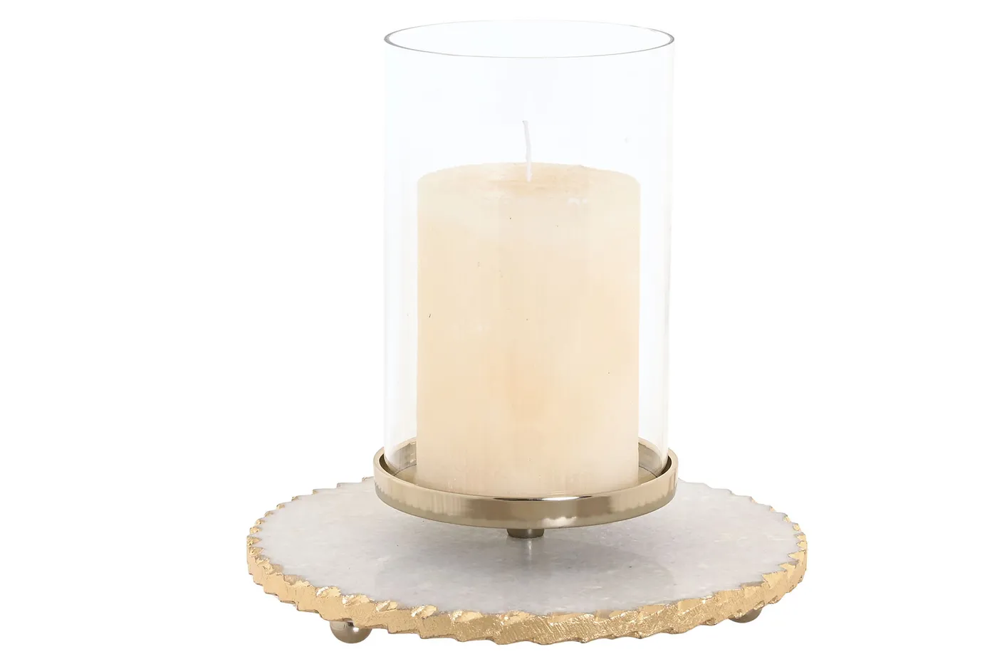 Bougeoir en marbre et verre blanc — Photo 2