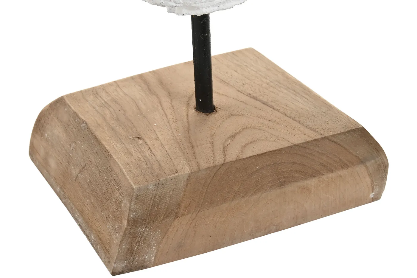 Figura buda soporte patinado de cemento y teca — Foto 2
