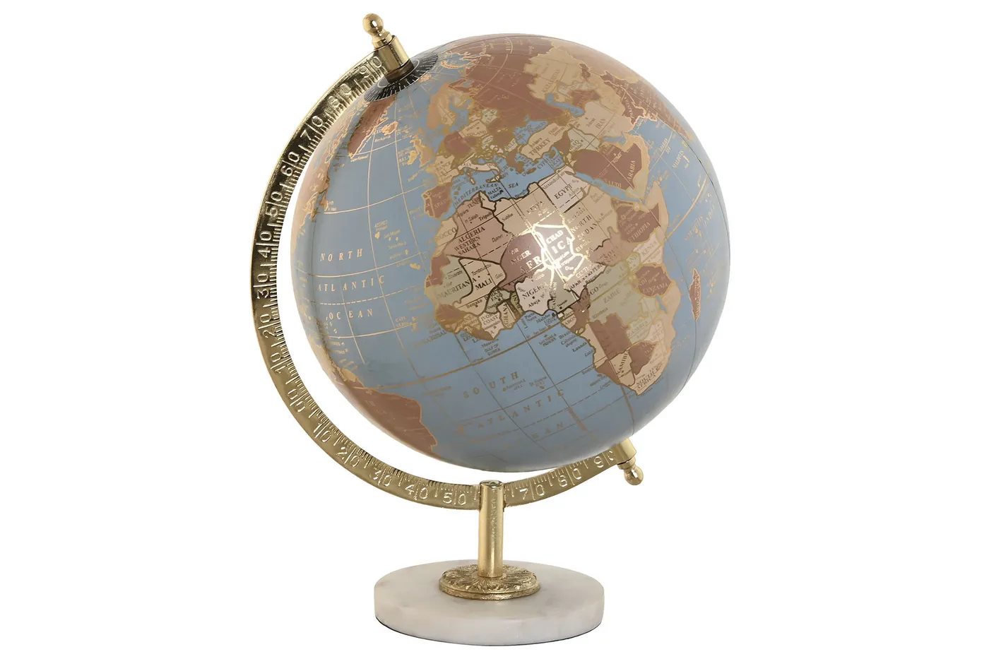 Wereldbol van PVC en marmer blauw