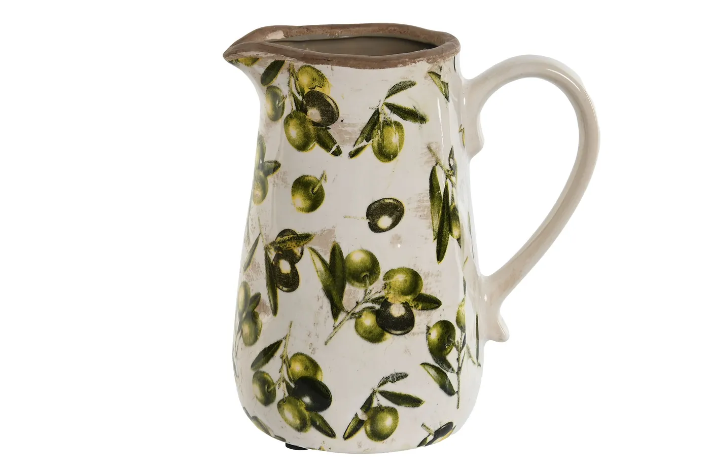 Carafe en grès et olivier verte