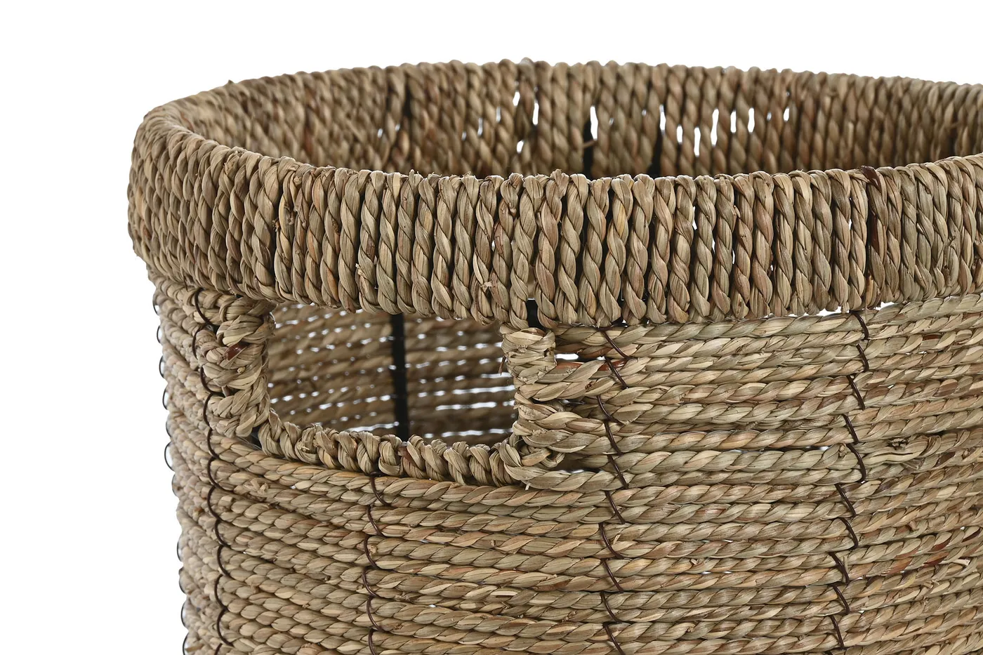 Set of 3 – natural fibre metal planter — Photo 2