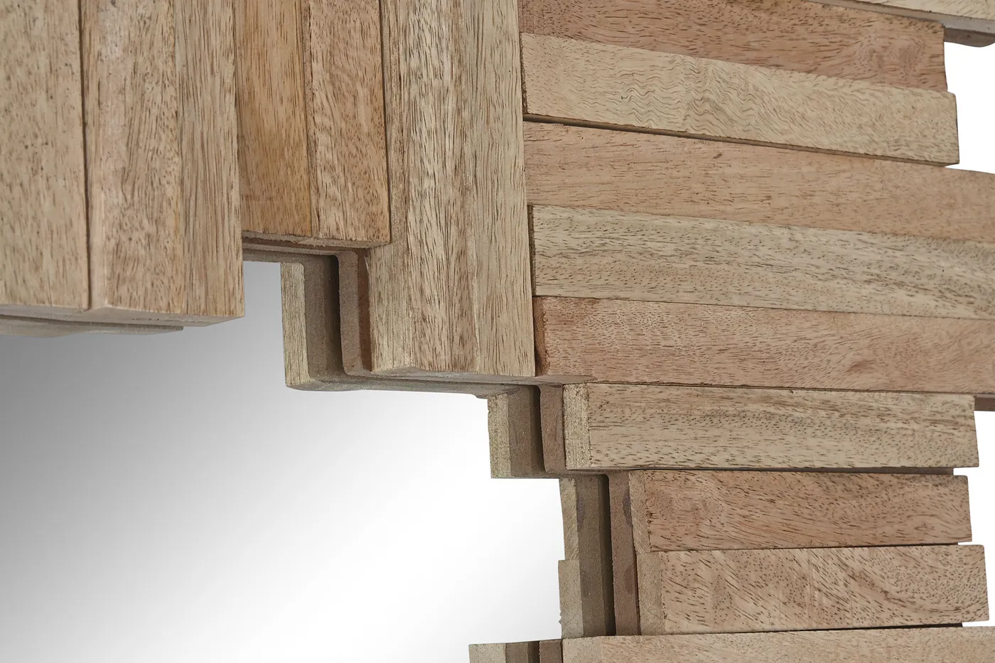 Trunks 3D mango wood glass mirror – natural — Photo 2