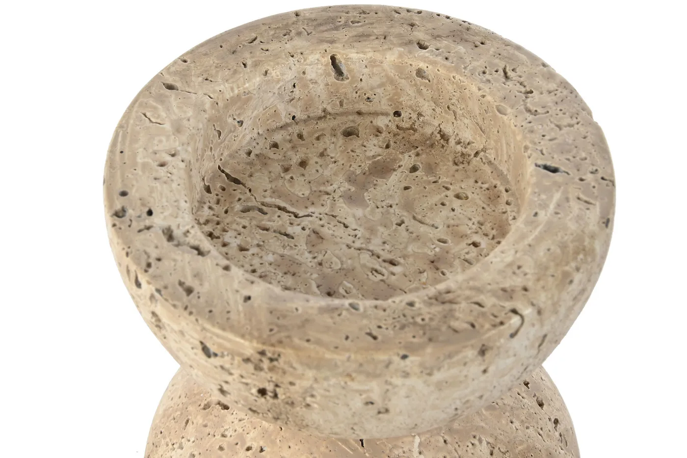 Magnesium marble candle holder – beige — Photo 2