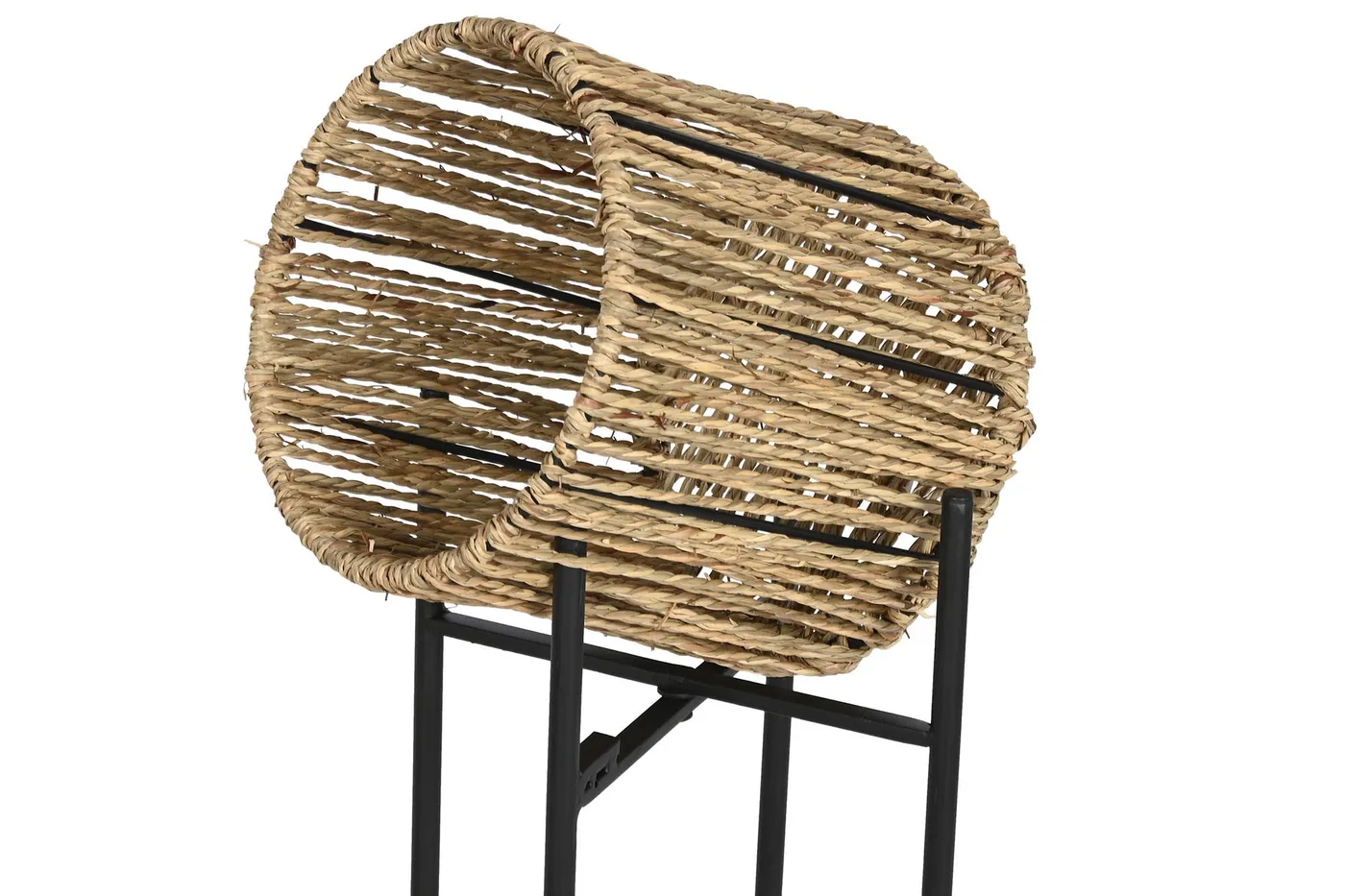Set of 2 – metal natural fibre planter – black — Photo 2