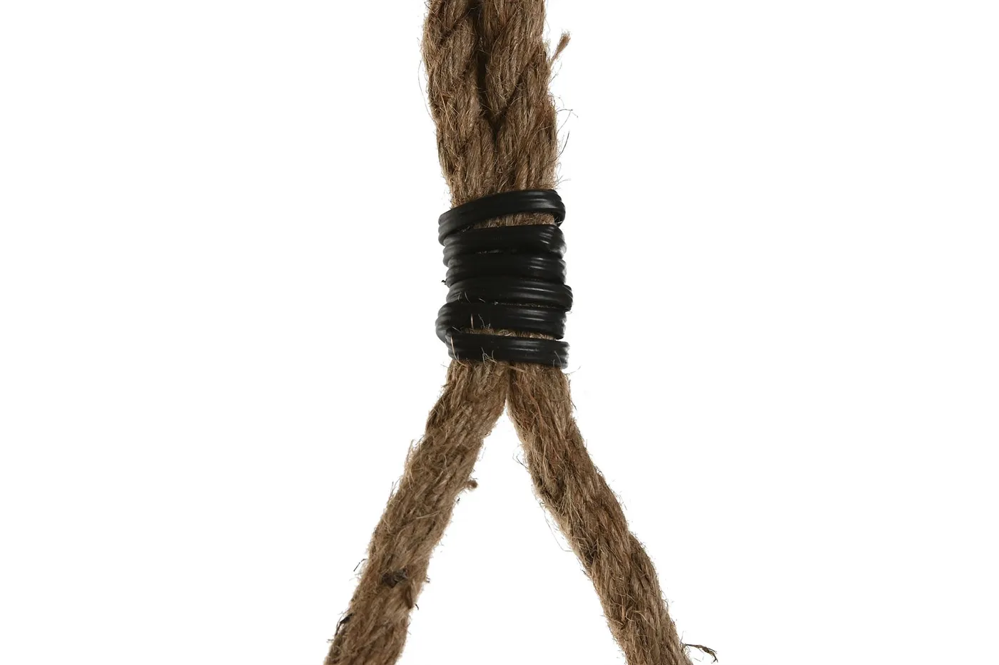 Wood rope mirror with balls – brown — Photo 2