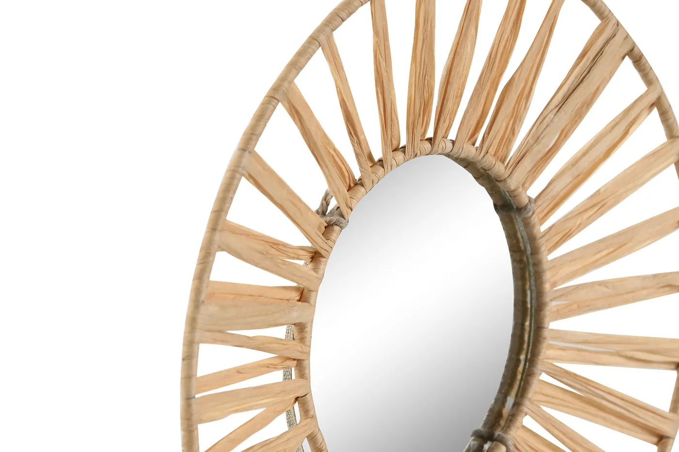 Lot de 3 – miroir en raphia et verre naturel — Photo 2