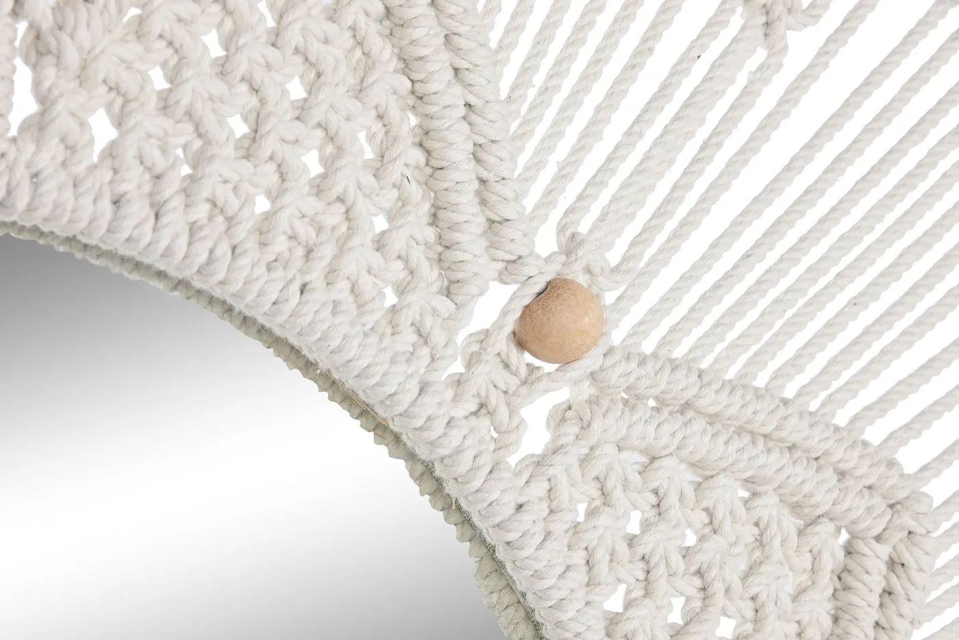 Macramé glass mirror – beige — Photo 2