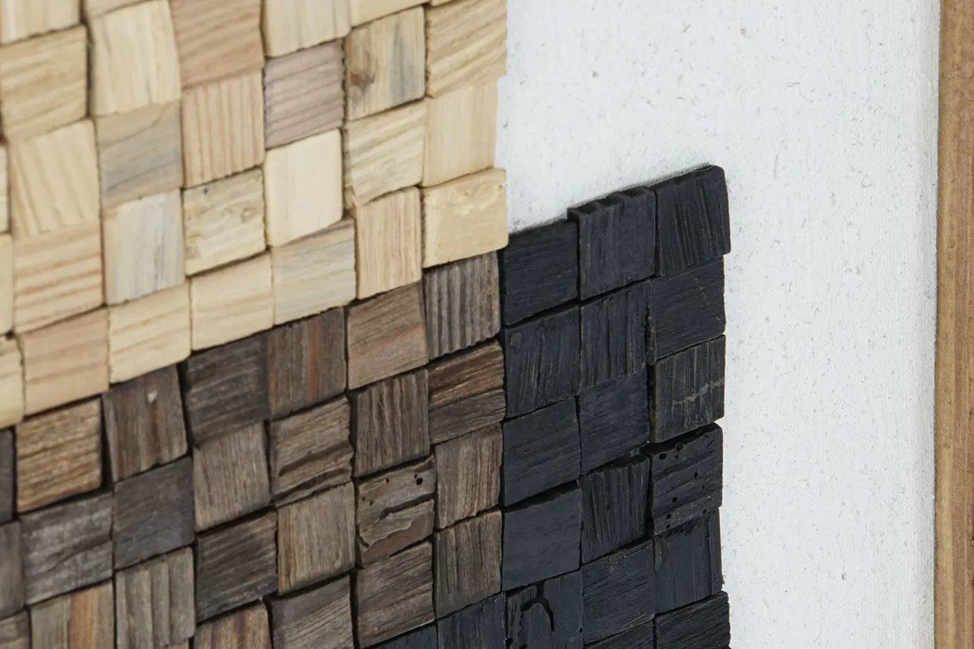 Wood recycled glass wall art – natural — Photo 2