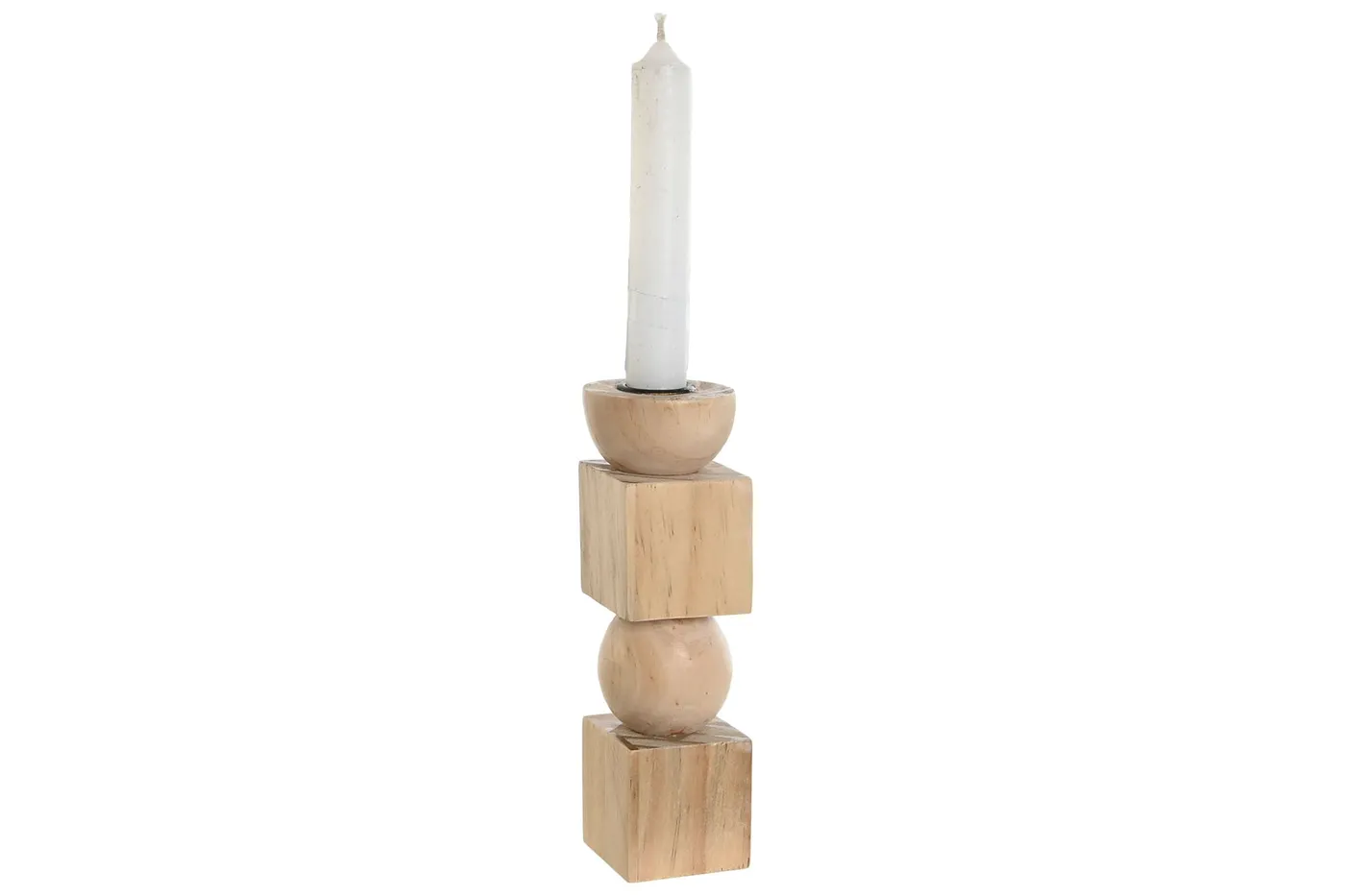 Portavelas de madera natural — Foto 2