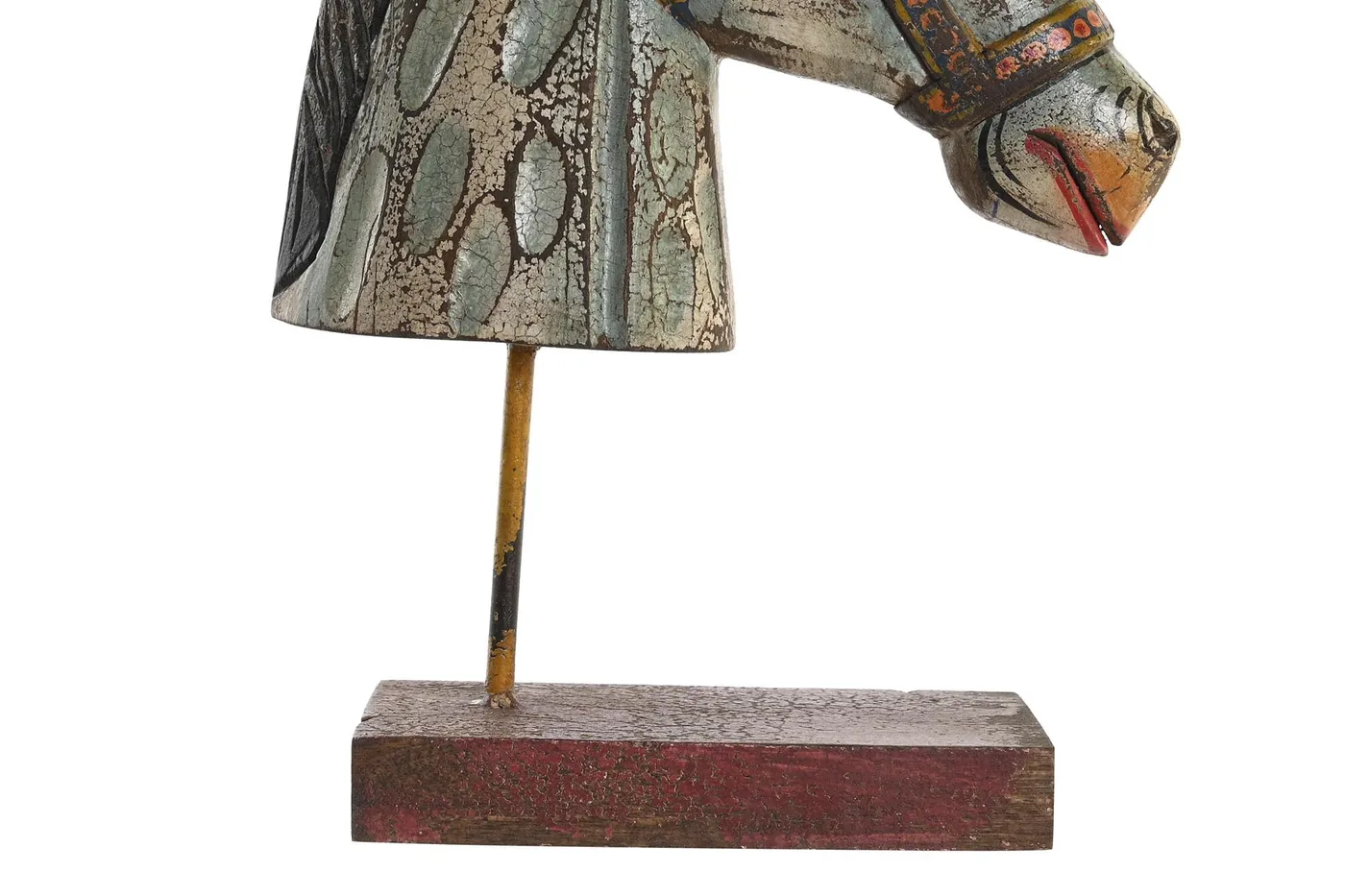 Horse aged mango wood iron figure — Photo 2