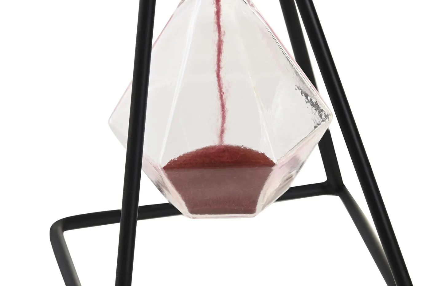Metal glass clock – sand / black — Photo 2