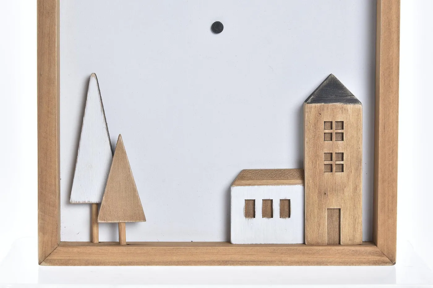 Wall houses wood clock – white — Photo 2