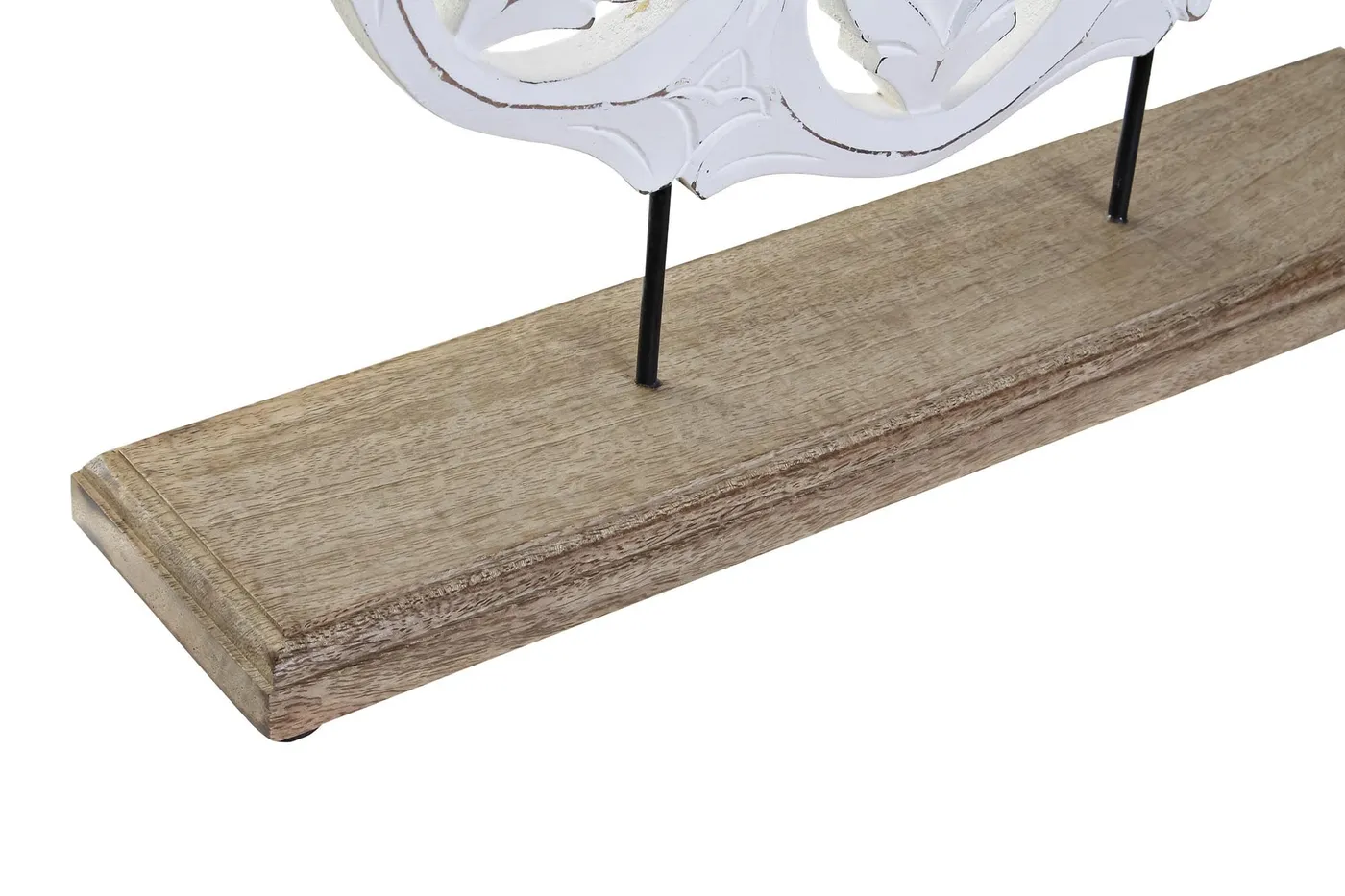 Table mango wood metal decoration – whitewashed — Photo 2