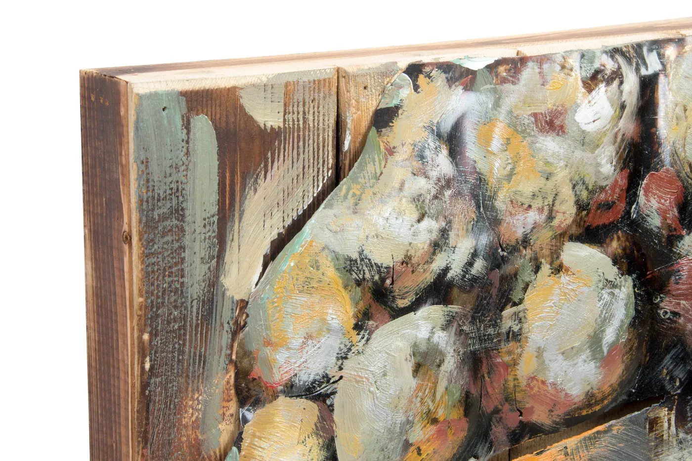 Painted wood metal wall art Buddha — Photo 2