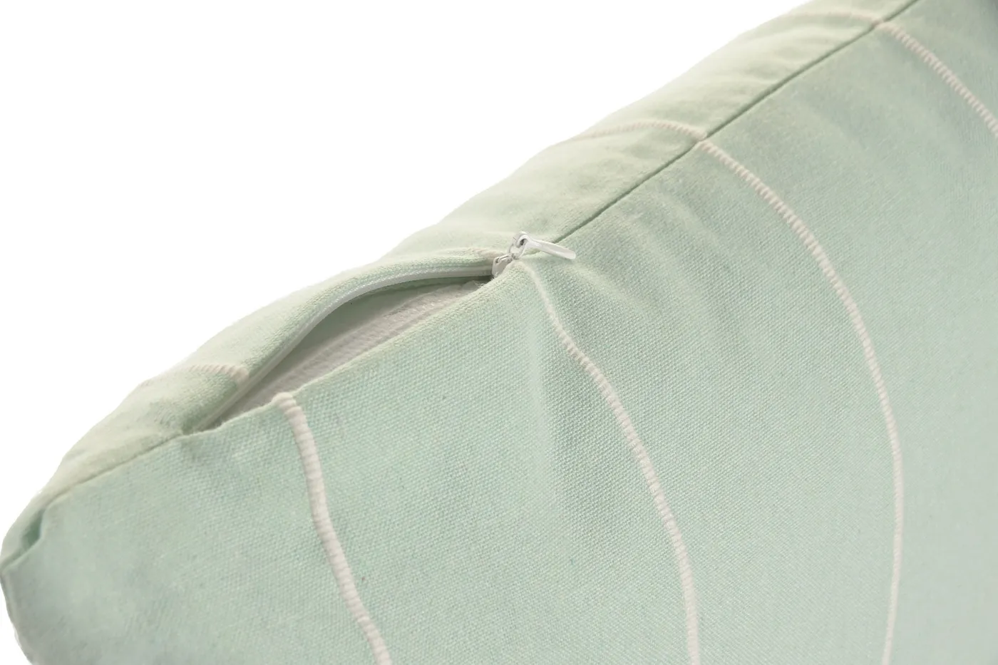 Striped cotton polyester cushion – green — Photo 2