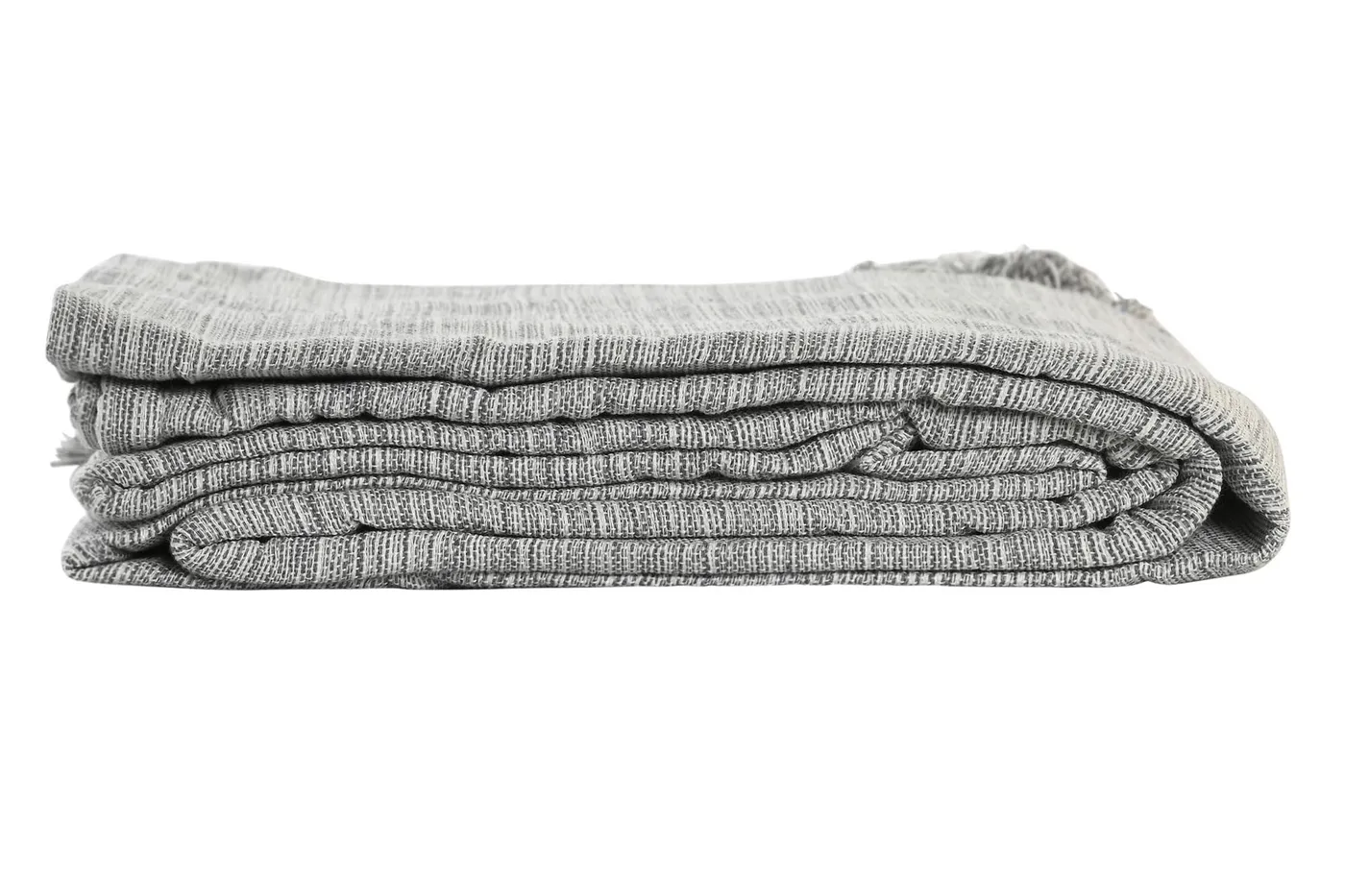 Plaid à franges en coton et matériau recyclé — Photo 2