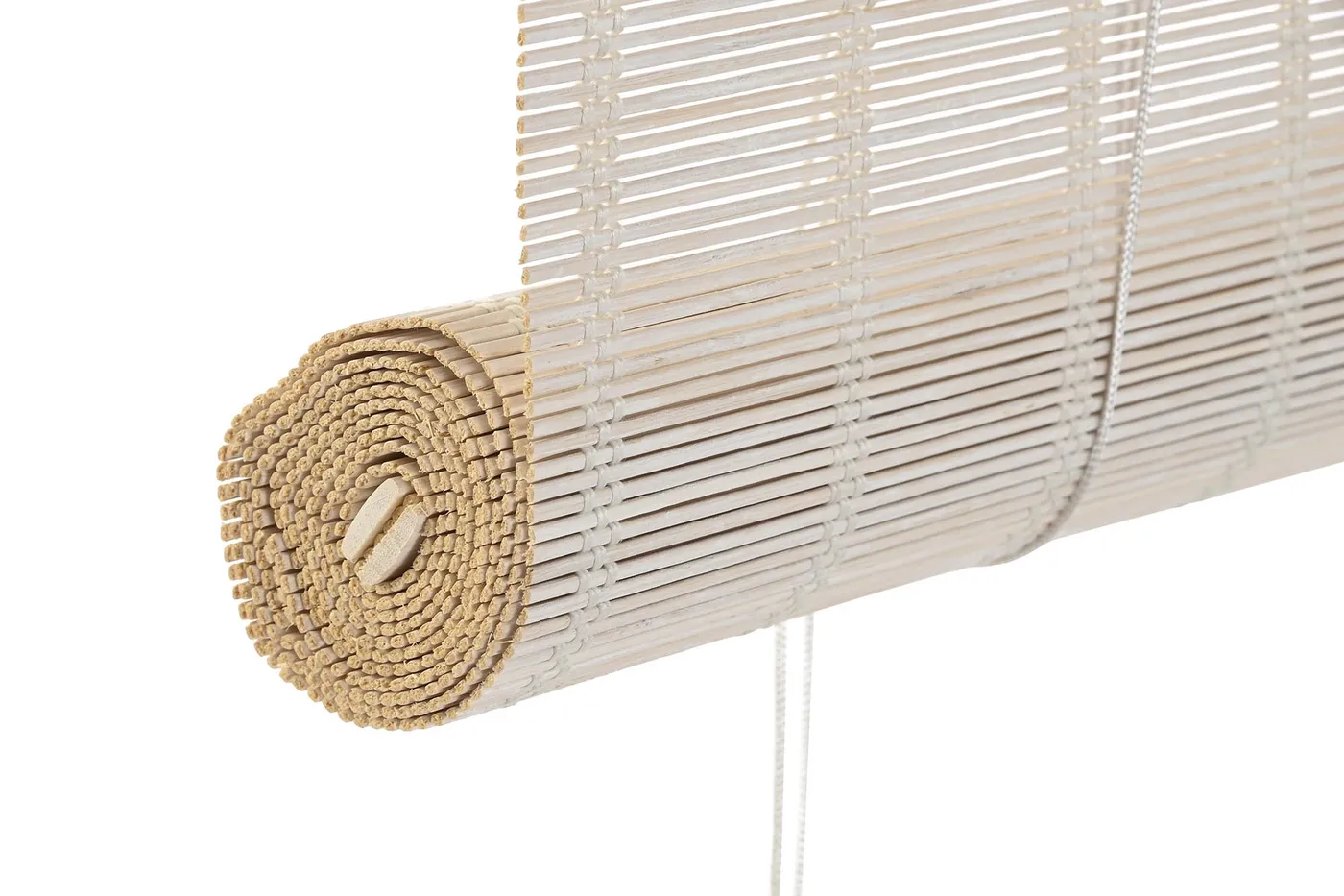 Roller varnished bamboo blind – white — Photo 2