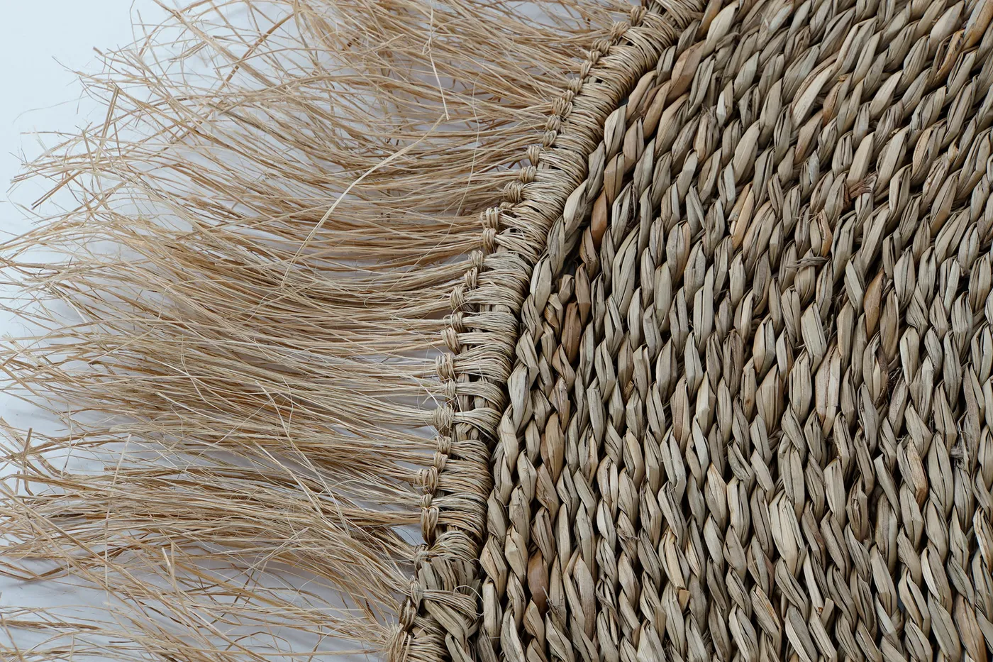 Vloerkleed met franjes van natuurvezel en jute naturel — Foto 2