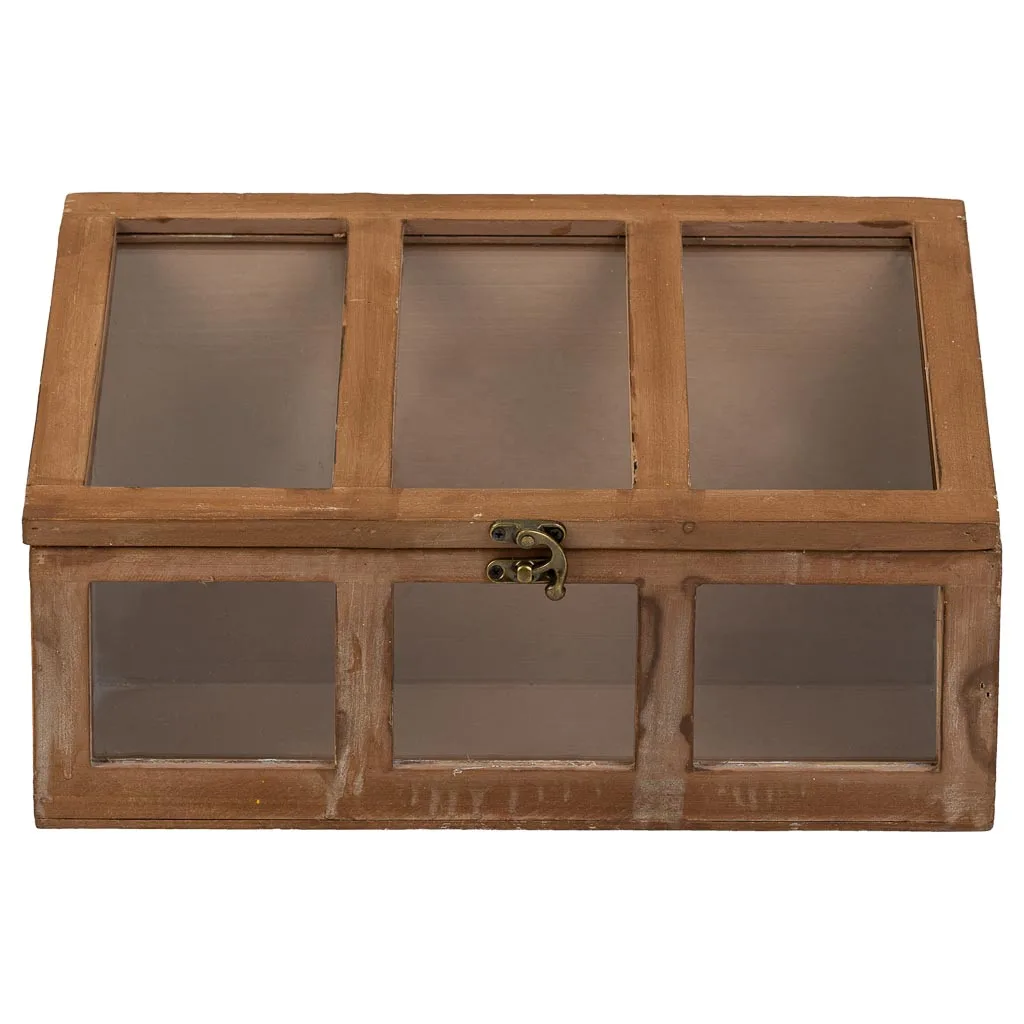 Caja ventana de madera marrón — Foto 2