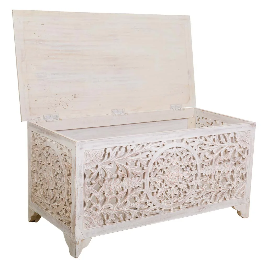 Handmade wood trunk – white — Photo 3