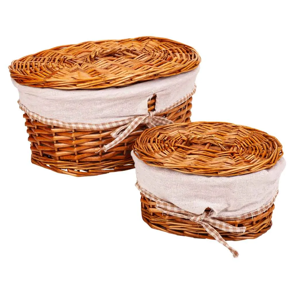 Set de 2 – caja de mimbre marrón — Foto 2