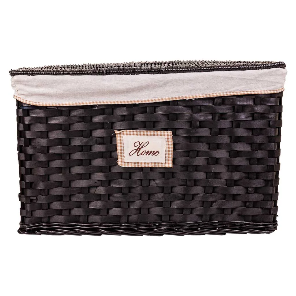 Set of 2 – lined wicker trunk – black — Photo 2