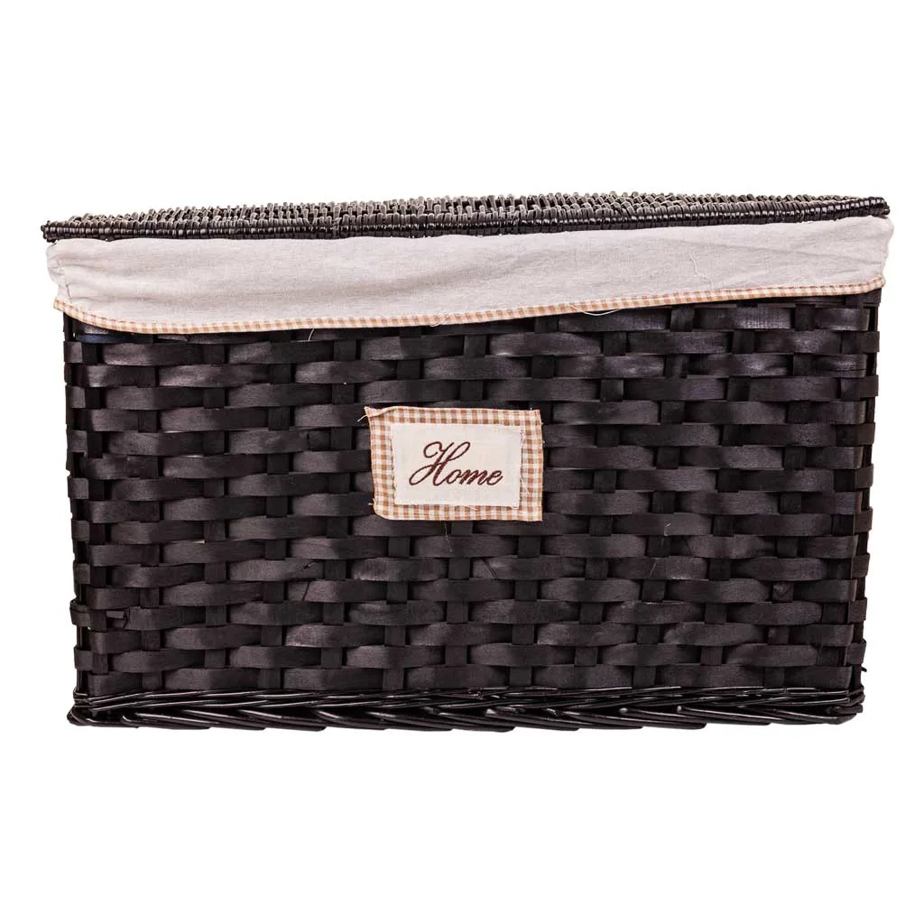 Set of 2 – lined wicker trunk – black — Photo 3