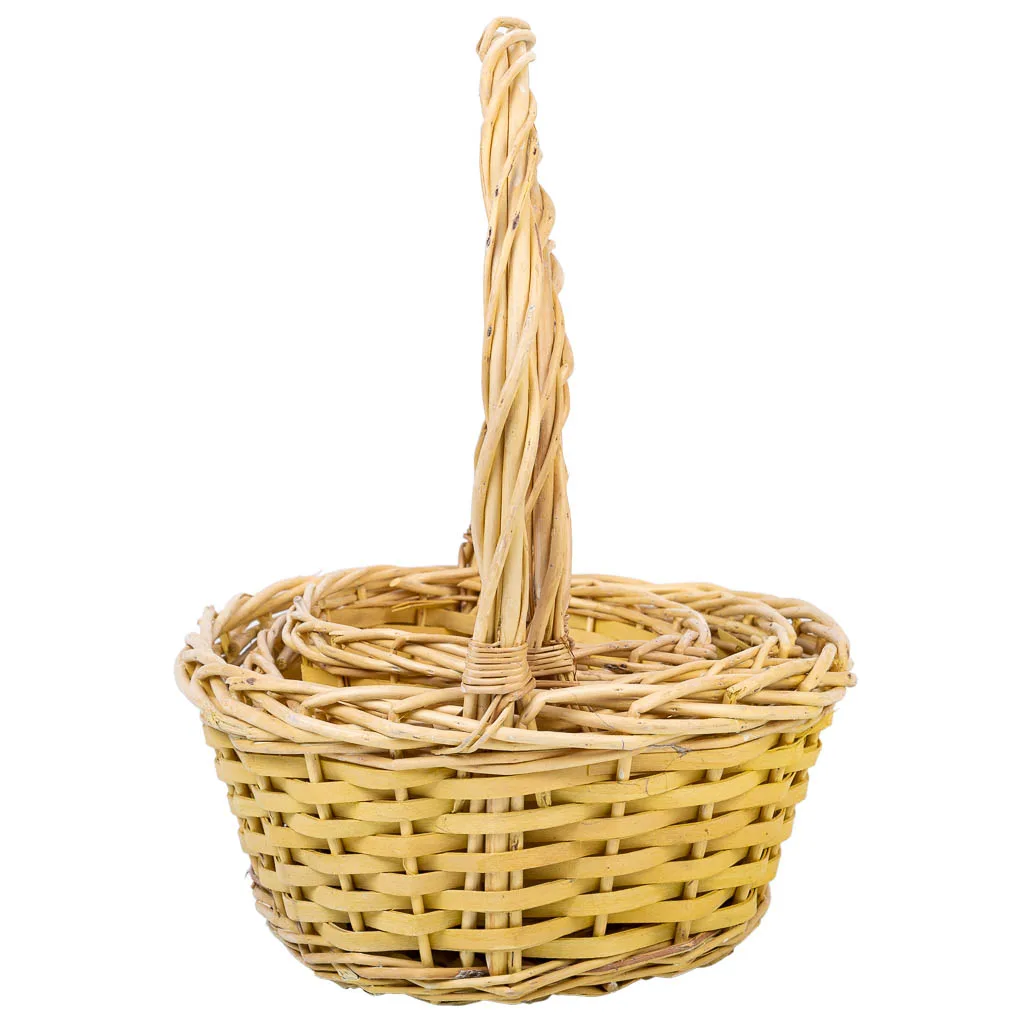 Set de 3 – cesta con asas de mimbre amarilla — Foto 3