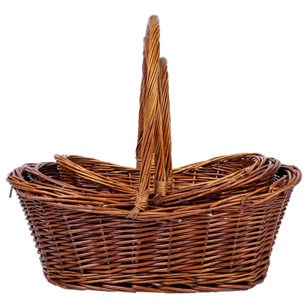 Set de 3 – cesta de mimbre marrón — Foto 4