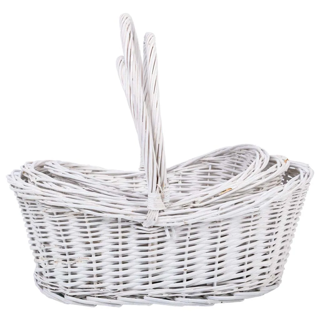 Set van 3 – mand van wilgentenen wit — Foto 2