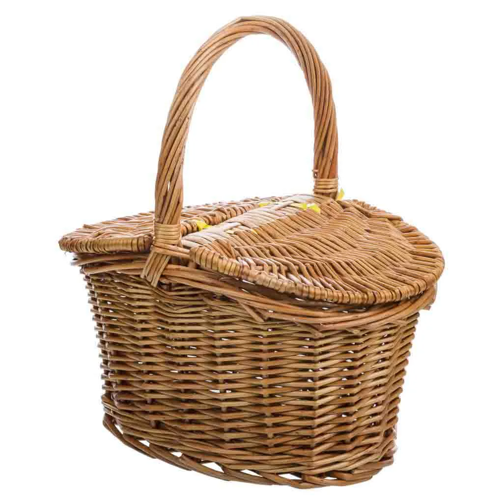 Wicker basket with lid – brown — Photo 2