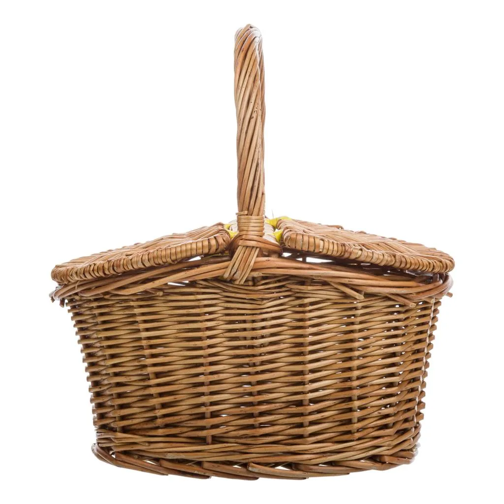 Wicker basket with lid – brown — Photo 3