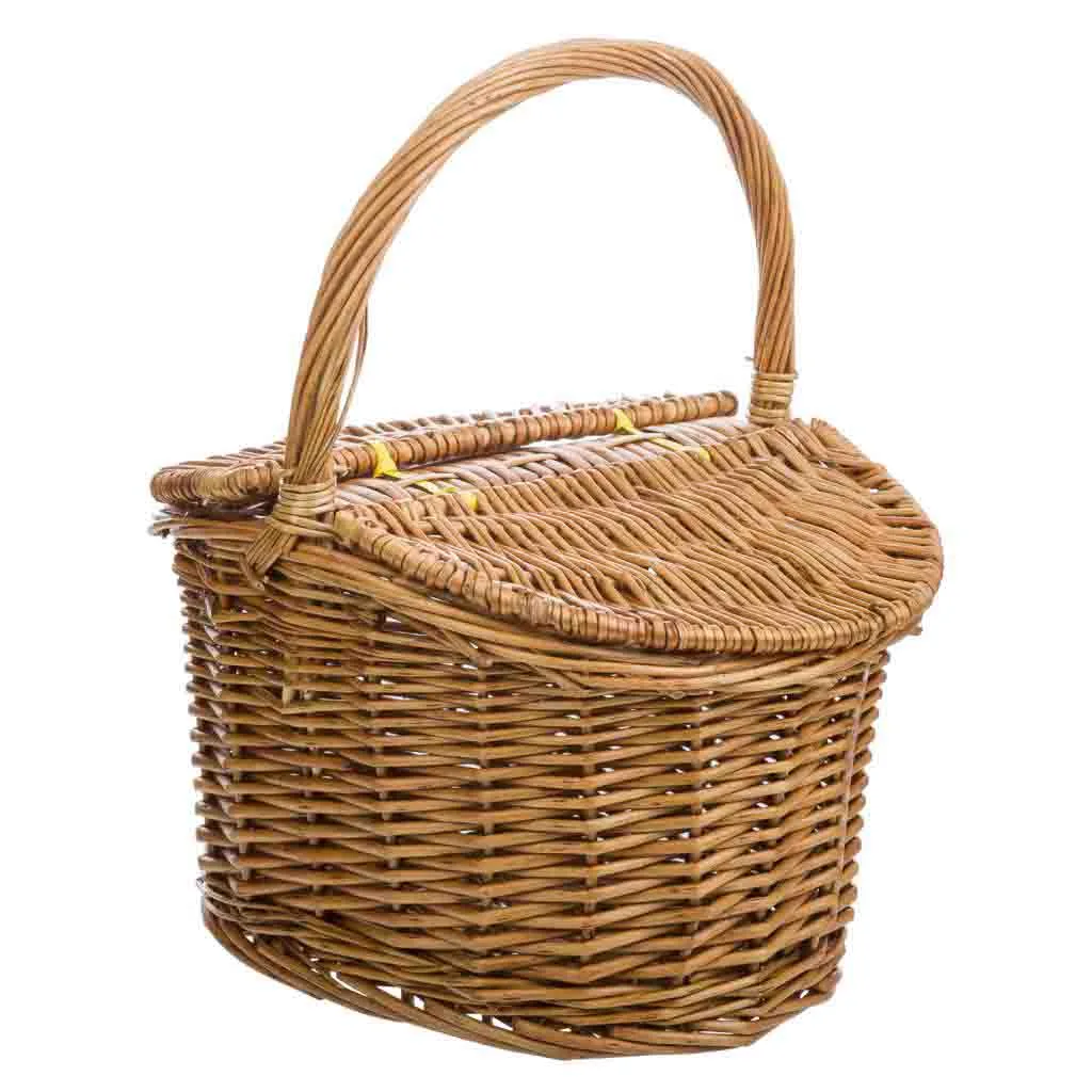 Wicker basket with lid – brown — Photo 2