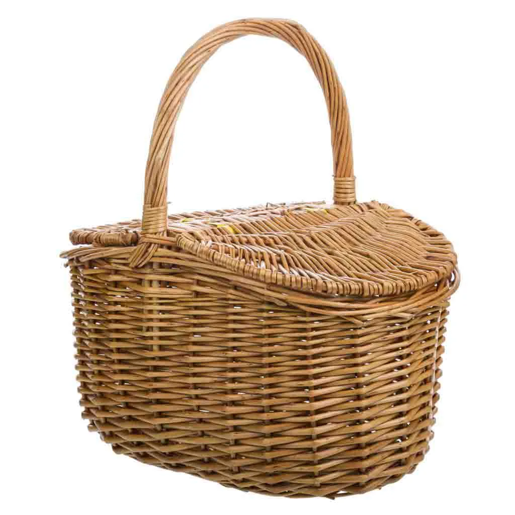 Wicker basket with lid – brown — Photo 2