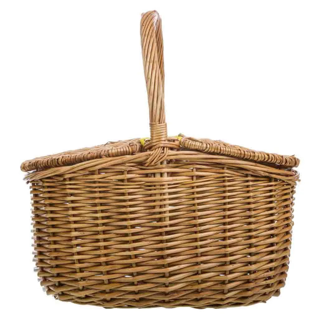 Wicker basket with lid – brown — Photo 3