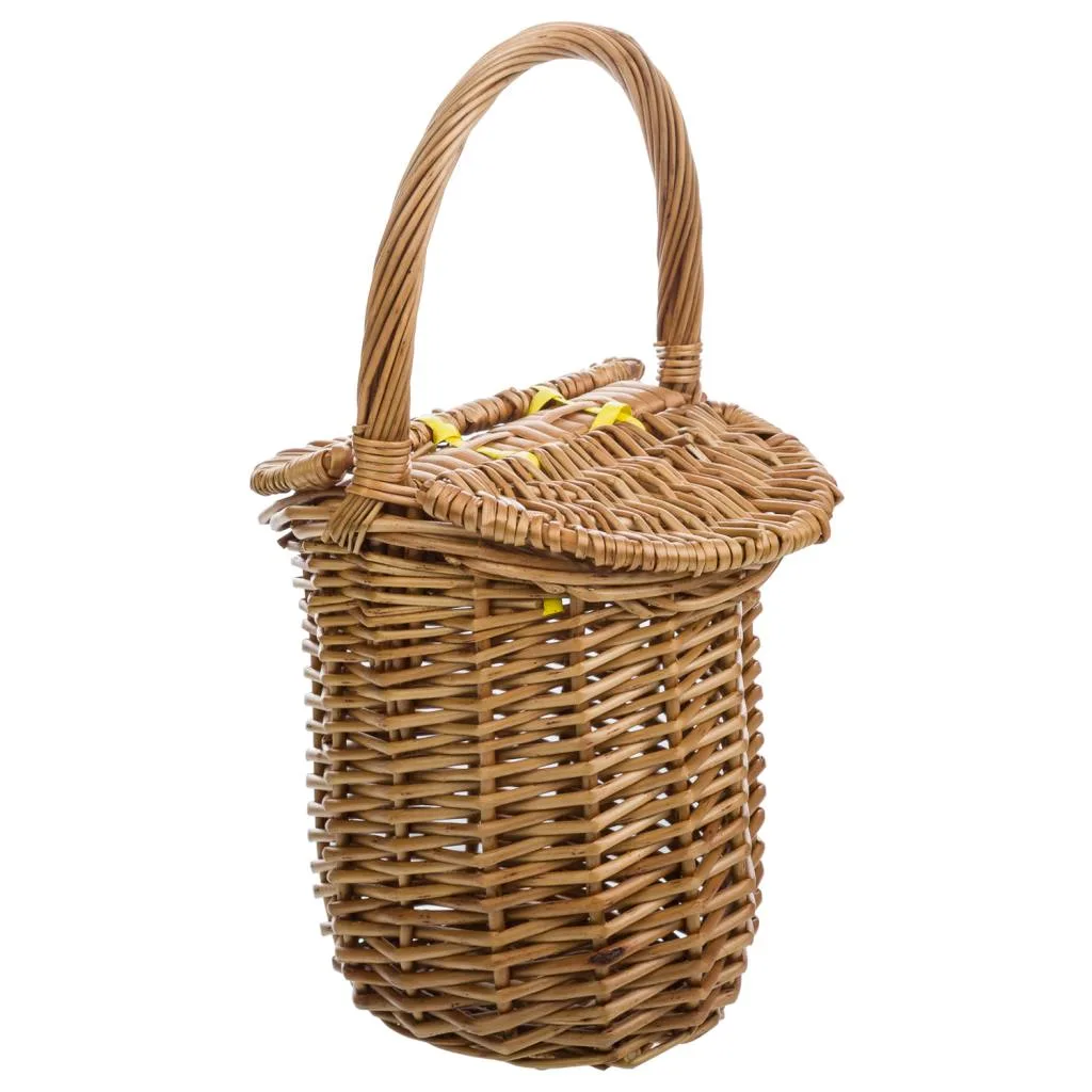 Wicker basket with lid – brown — Photo 2