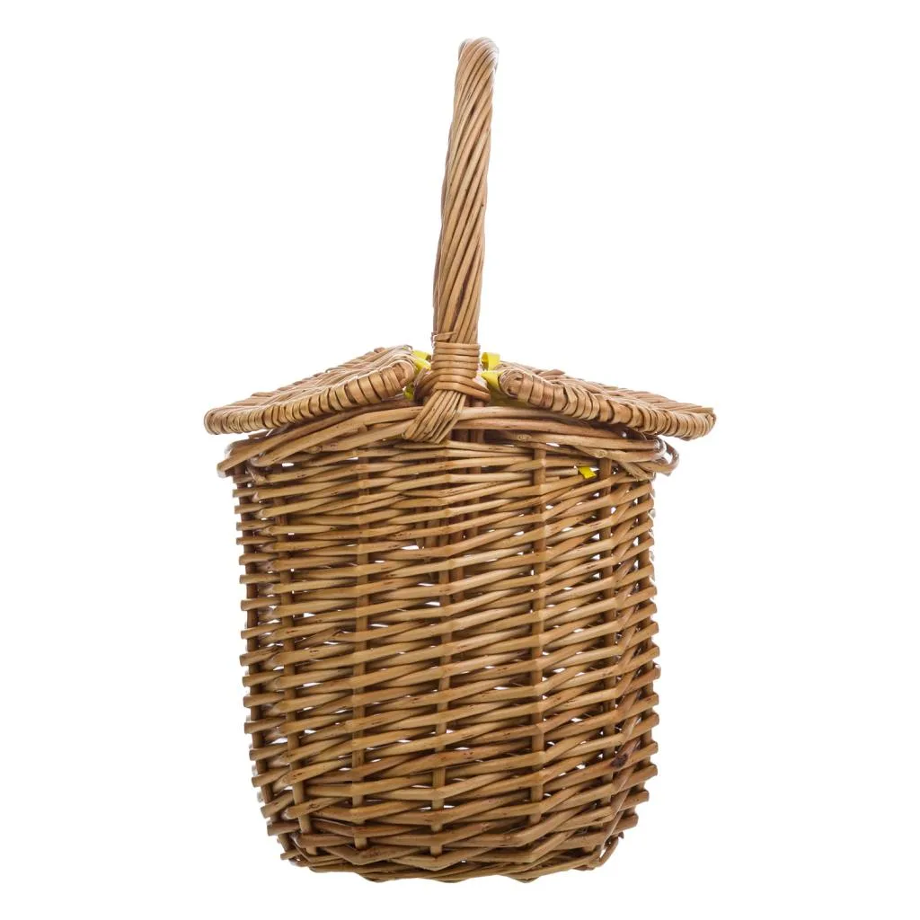 Wicker basket with lid – brown — Photo 4