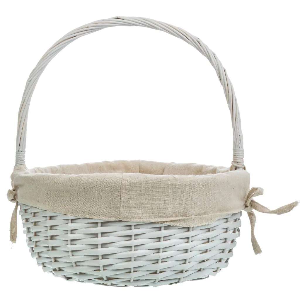 Set de 3 – cesta forrado de mimbre blanca — Foto 3