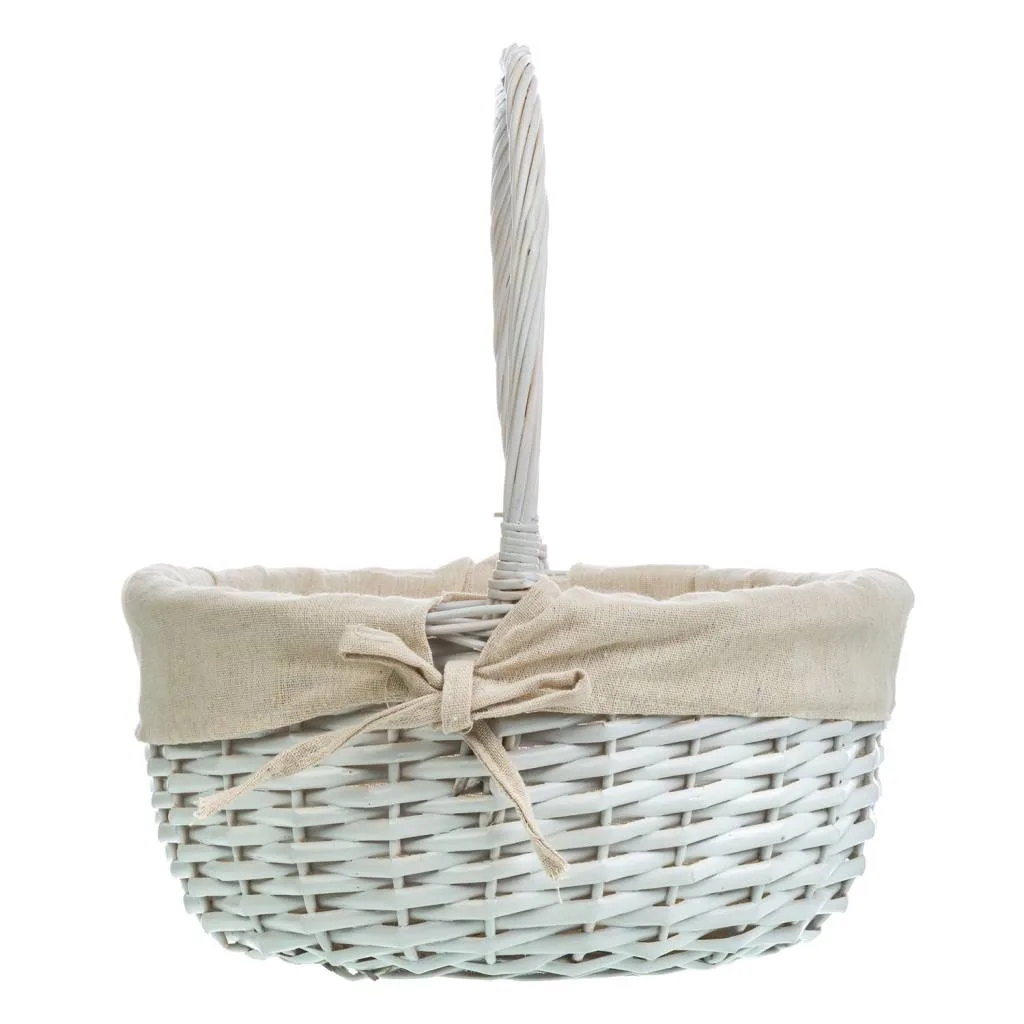 Set de 3 – cesta forrado de mimbre blanca — Foto 4