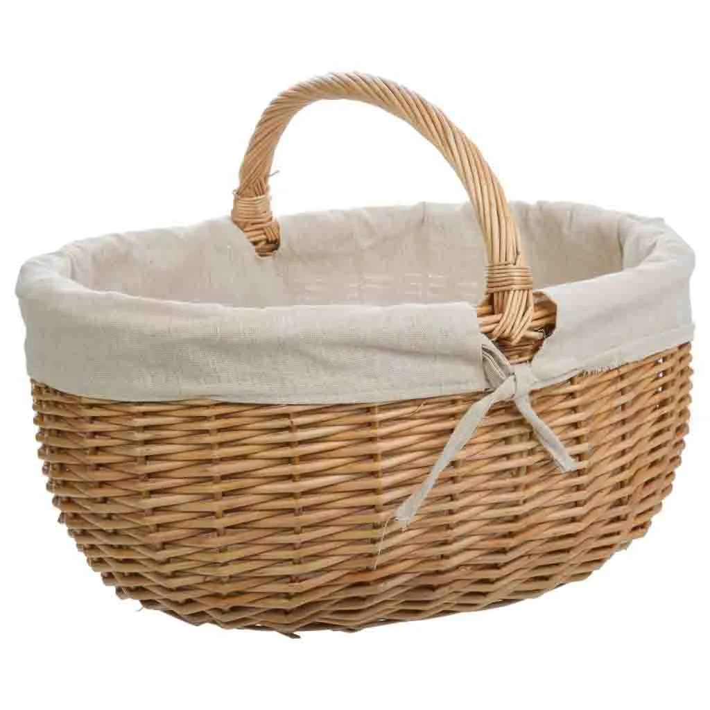 Set de 3 – cesta forrado de mimbre marrón — Foto 2