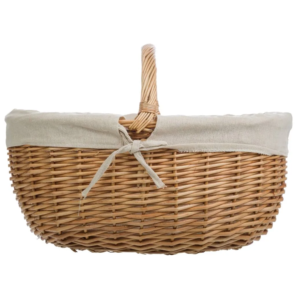 Set de 3 – cesta forrado de mimbre marrón — Foto 3