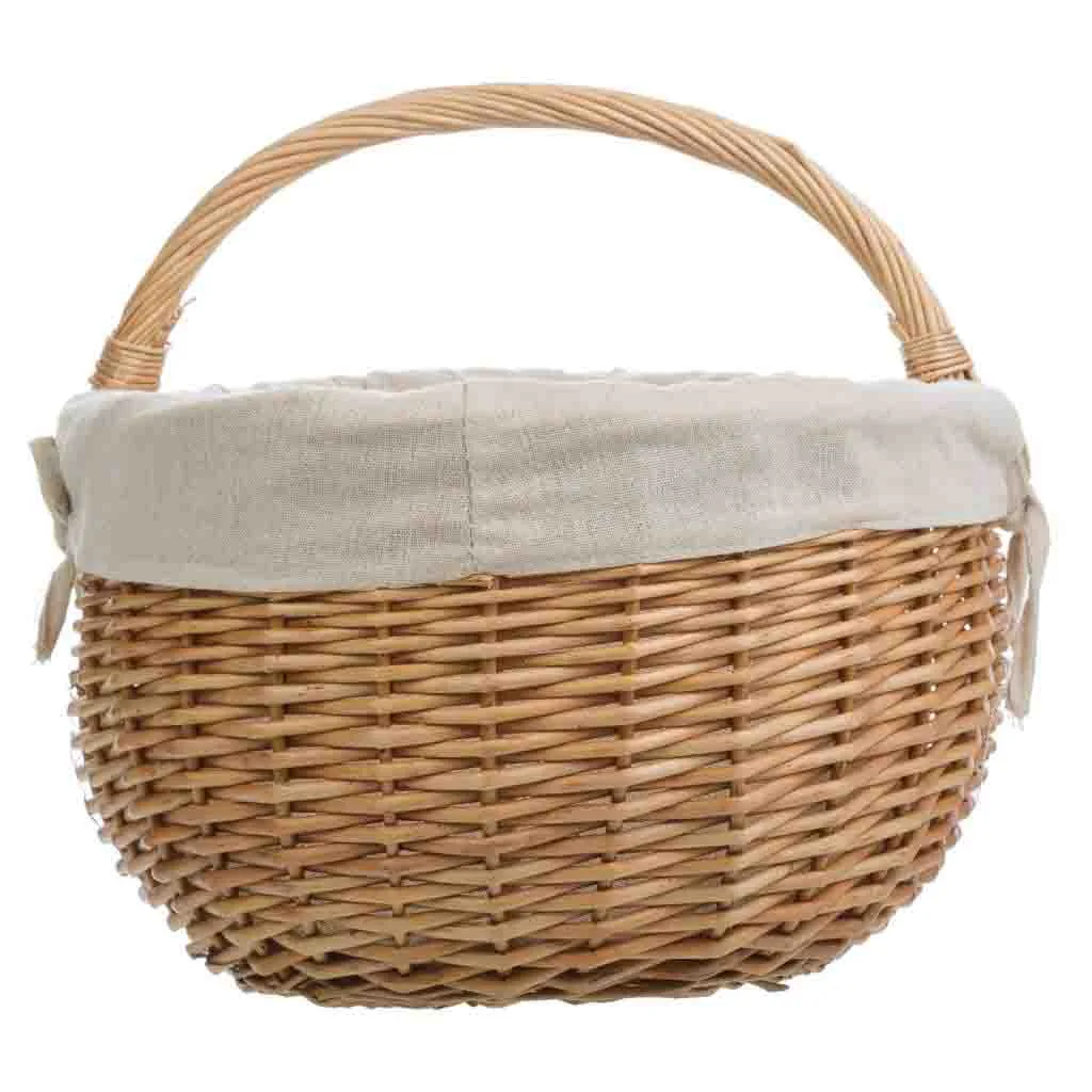 Set de 3 – cesta forrado de mimbre marrón — Foto 4