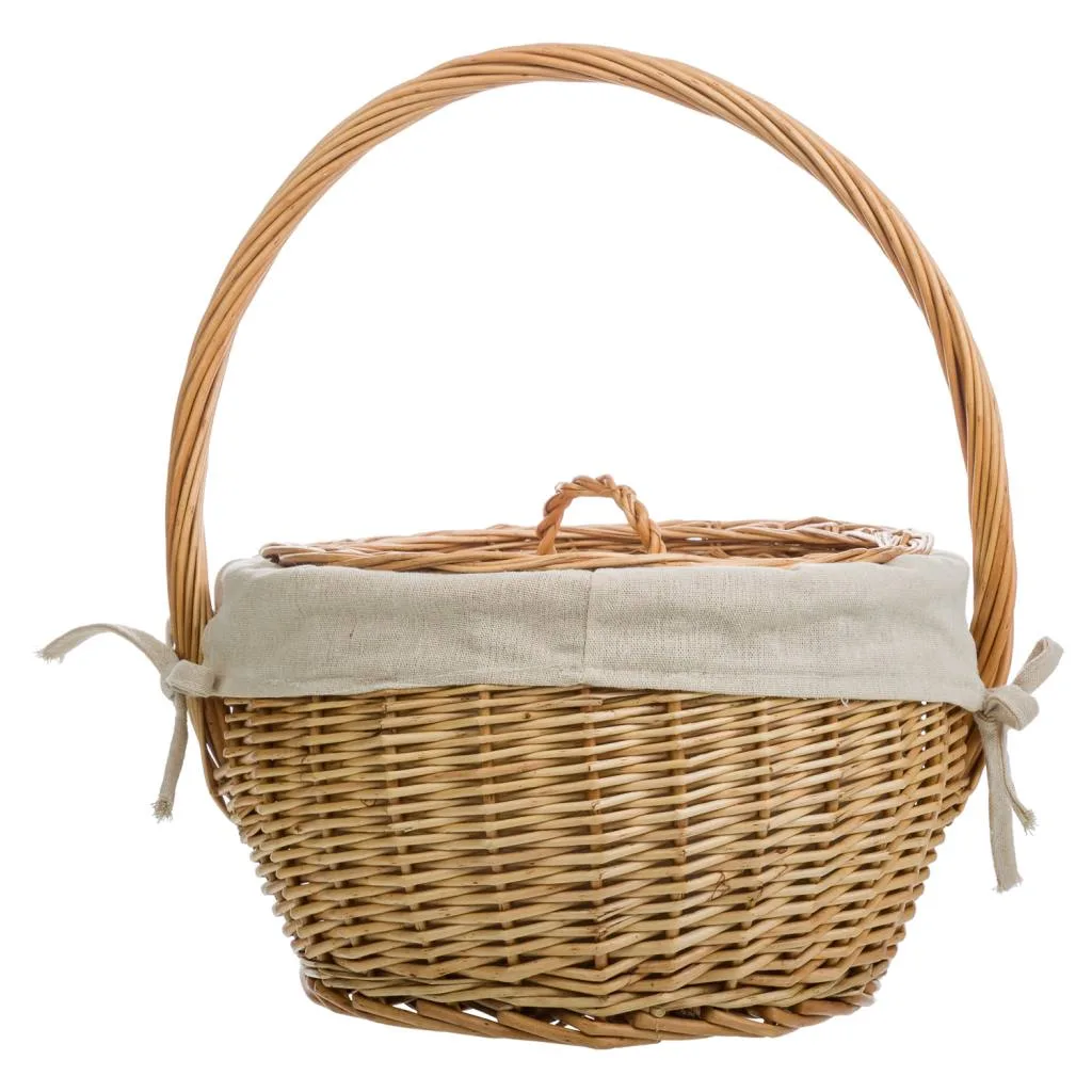 Lined wicker basket – brown — Photo 3
