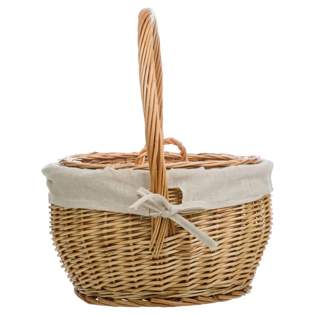 Lined wicker basket – brown — Photo 4