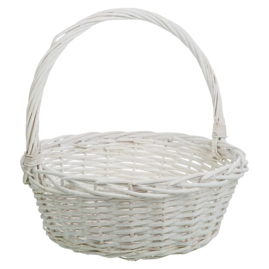 Set de 3 – cesta forrado de mimbre blanca — Foto 2